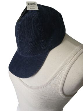 David & Young Corduroy Baseball Cap in Deep Navy
